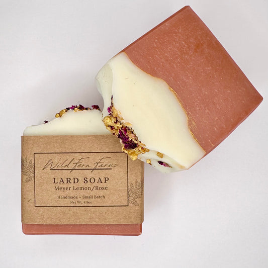 Lard Soap; Meyer Lemon/Rose